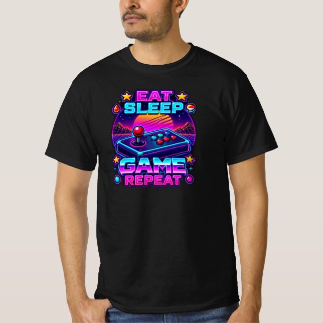 Camiseta Eat Sleep Game Repeat (Anverso)