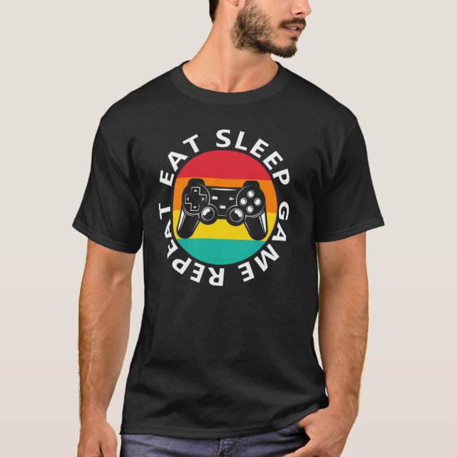 Camiseta Eat sleep game repeat (Anverso)