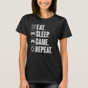 Camiseta Eat Sleep Game Repeat Funny Video Gamer Gift Gamin
