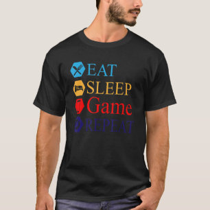 Camiseta Eat Sleep Game Repeat Gamer Funny Gaming