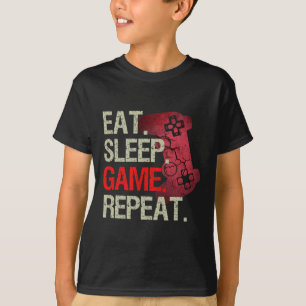 Camiseta Eat Sleep Game Repeat Gamer Video Games Gift Bots