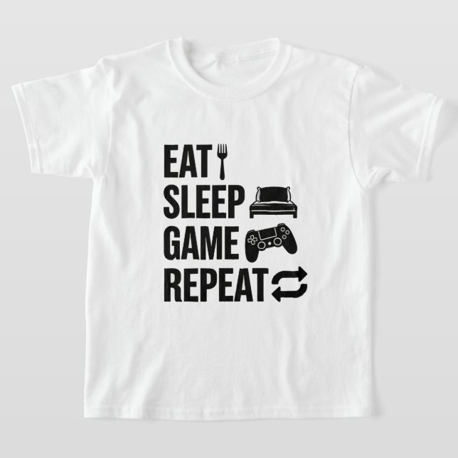 Camiseta Eat Sleep Game Repeat Gaming (Distribución)