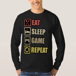 Camiseta Eat Sleep Game Repeat Gaming Controller Pc Compute