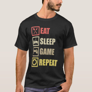 Camiseta Eat Sleep Game Repeat Gaming Controller Pc Compute
