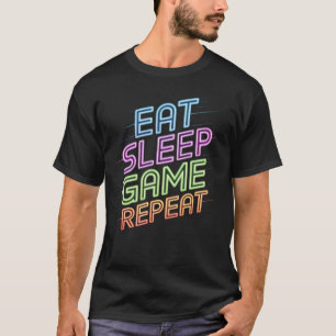 Camiseta Eat Sleep Game Repeat Gaming Gamer T-Shirt