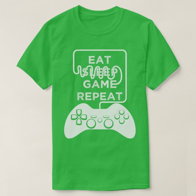 Camiseta Eat Sleep Game Repeat Gaming s Progamer (Diseño del anverso)