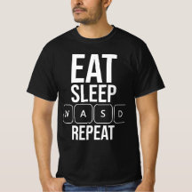 Eat Sleep Game Repeat - White WASD Edition