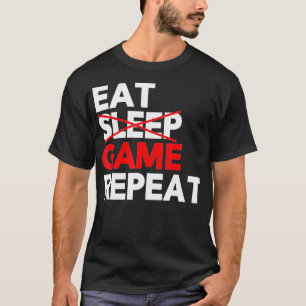 Camiseta Eat Sleep Game Repetir divertidos videojuegos