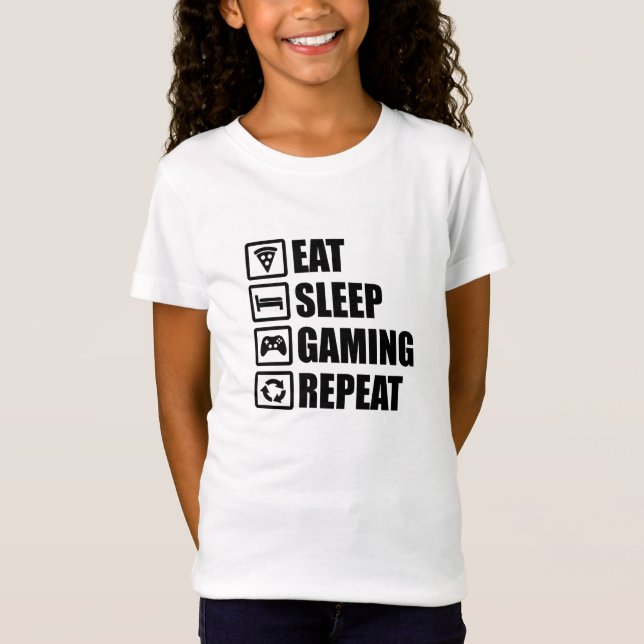 Camiseta Eat Sleep Gaming Repeat - Cadeau Parfait pour Game (Anverso)