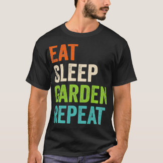 Camiseta Eat Sleep Garden Repetir Gracioso Jardening Lover 