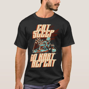 Camiseta Eat Sleep Go Kart Repeat Go Kart Carreras 1