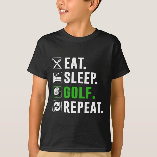 Camiseta Eat Sleep Golf Repeat Funny Golfing Golfer Golfing (Anverso)