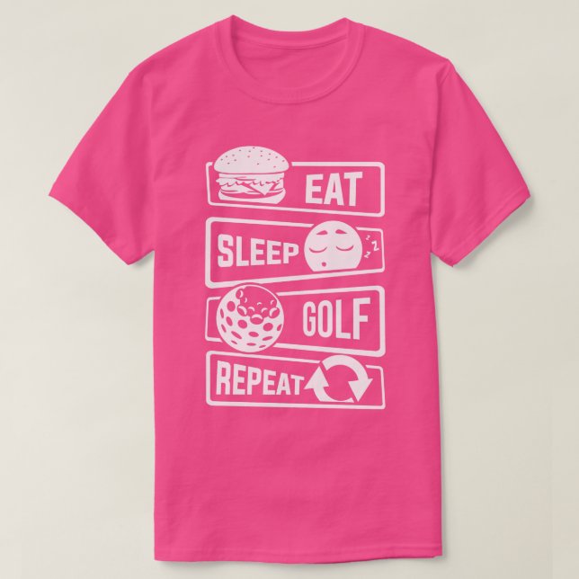 Camiseta Eat Sleep Golf Repeat Golf Ball Golf Course Putter (Diseño del anverso)