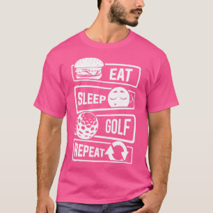 Camiseta Eat Sleep Golf Repeat Golf Ball Golf Course Putter