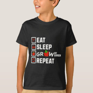 Camiseta Eat Sleep Grow My Garden Repeat Boys Chicas Gamer