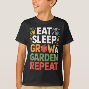 Camiseta Eat Sleep Grow Un Jardín Repetir Gracioso Diseño D