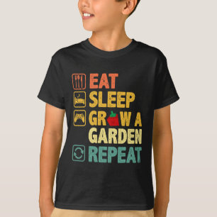 Camiseta Eat Sleep Grow Un Jardín Repetir Juego Gracioso