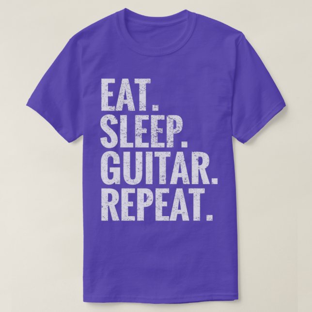Camiseta Eat Sleep Guitar Repeat  (Diseño del anverso)