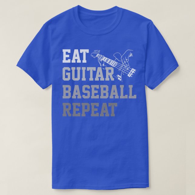 Camiseta Eat Sleep Guitar Repeat Funny Guitar Player Premiu (Diseño del anverso)