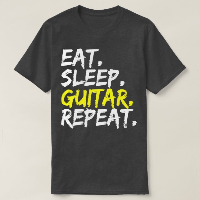 Camiseta Eat Sleep Guitar Repeat guitar player electric gui (Diseño del anverso)