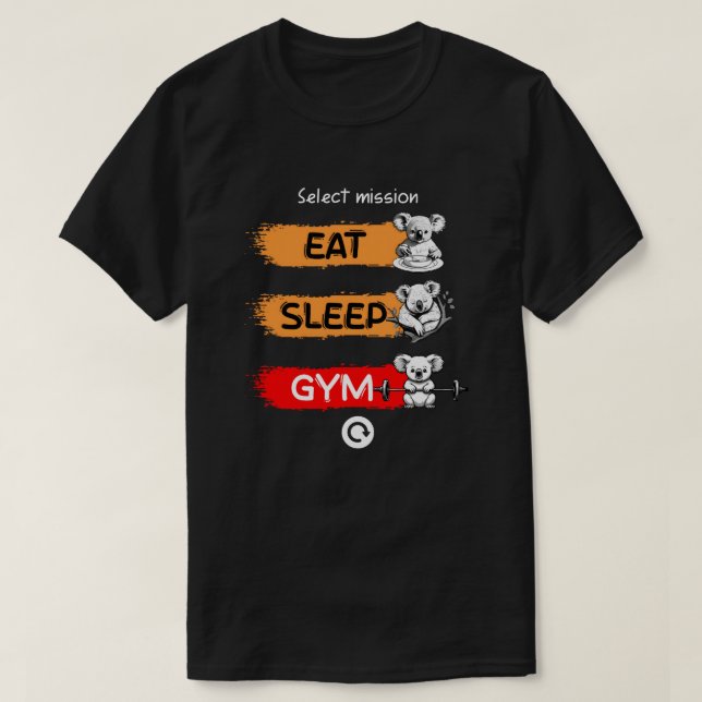 Camiseta Eat Sleep Gym (Diseño del anverso)