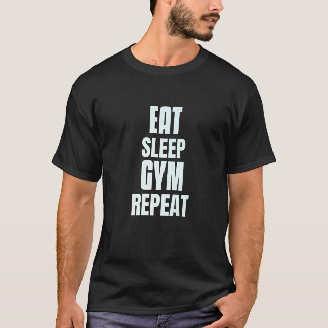 Camiseta Eat Sleep Gym Repeat  Back Gym (Anverso)