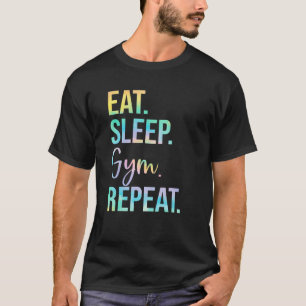 Camiseta Eat Sleep Gym Repetir Weightrising Fitness Weight