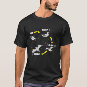 Camiseta Eat Sleep Ha ha Repetir la Gaviota Voladora de Ave