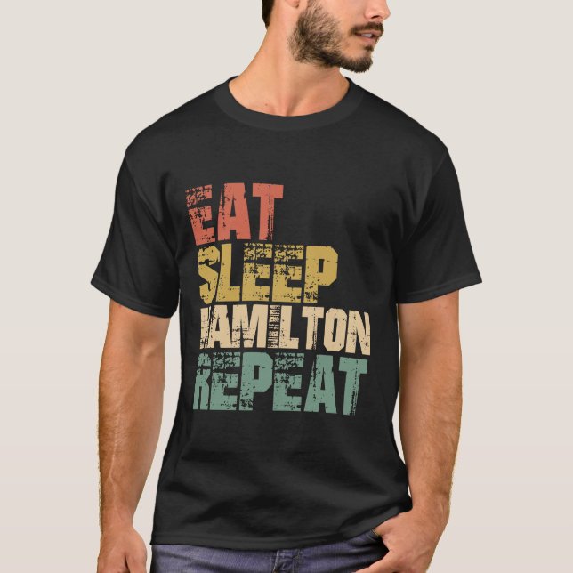 Camiseta Eat Sleep Hamilton Repetir (Anverso)