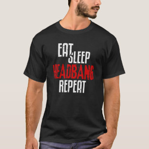 Camiseta Eat Sleep Headbang Repeat Rock N Roll Punk 70s 80s