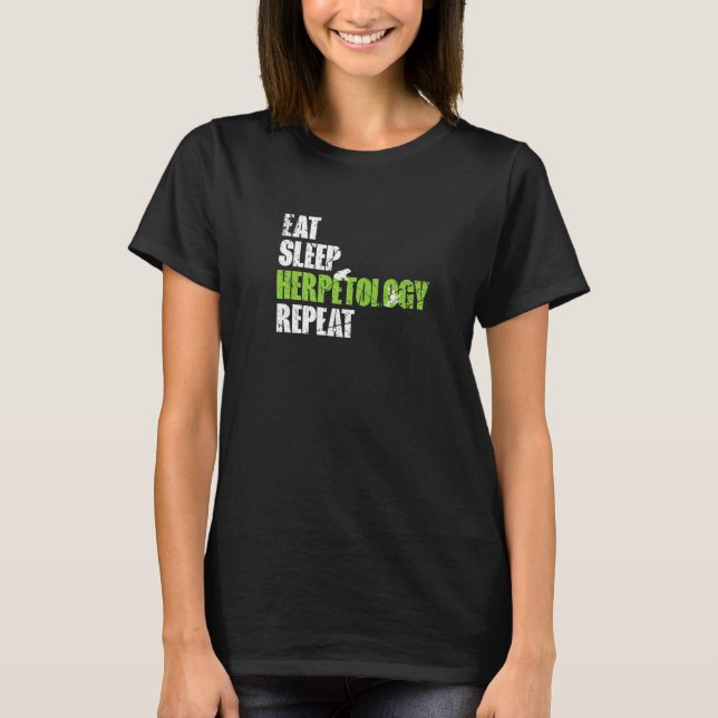 Camiseta Eat Sleep Herpetology Repeat Grunge Men Women Frog (Anverso)