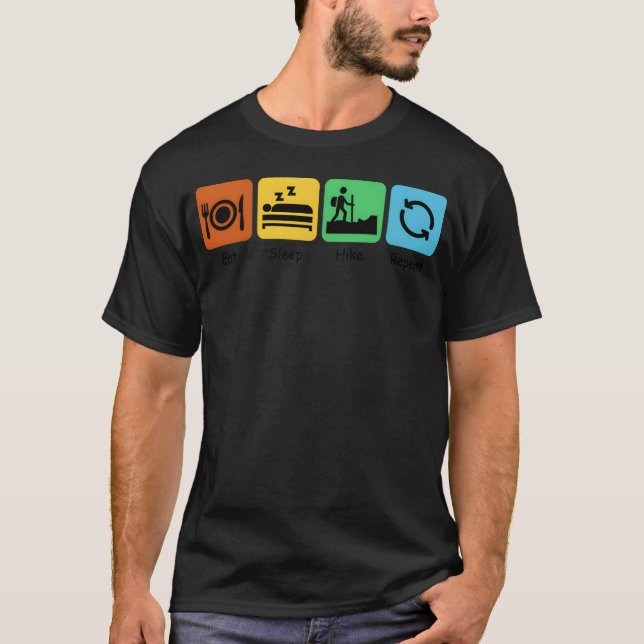 Camiseta Eat Sleep Hike Repeat Hiking Lover Camping friend (Anverso)