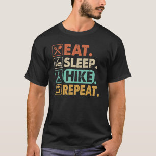 Camiseta Eat Sleep Hike Repetir Senderismo de época