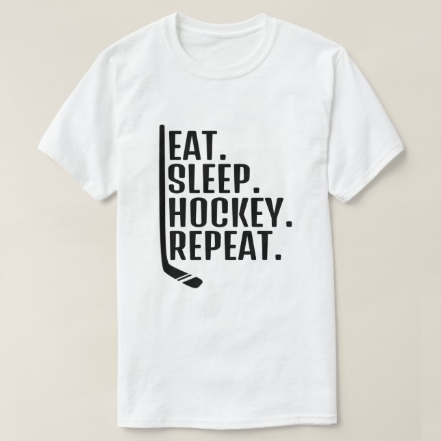Camiseta Eat Sleep Hockey Repeat (Diseño del anverso)