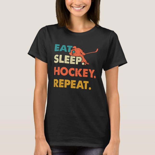 Camiseta Eat Sleep Hockey Repeat Funny Ice Hockey Frisbee L (Anverso)