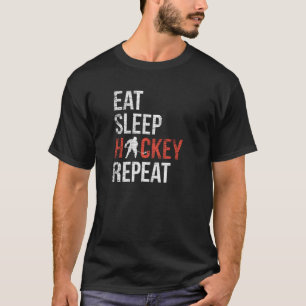 Camiseta Eat Sleep Hockey Repeat Gift For Youth