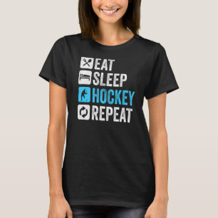 Camiseta Eat Sleep Hockey Repetir divertido retro vintage P