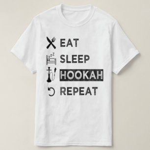 Camiseta Eat Sleep Hookah Repeat , Funny Hookah Amantes