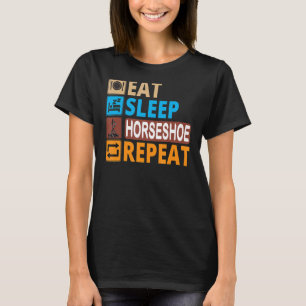 Camiseta Eat Sleep Horseshoe Repetir Tiroteo