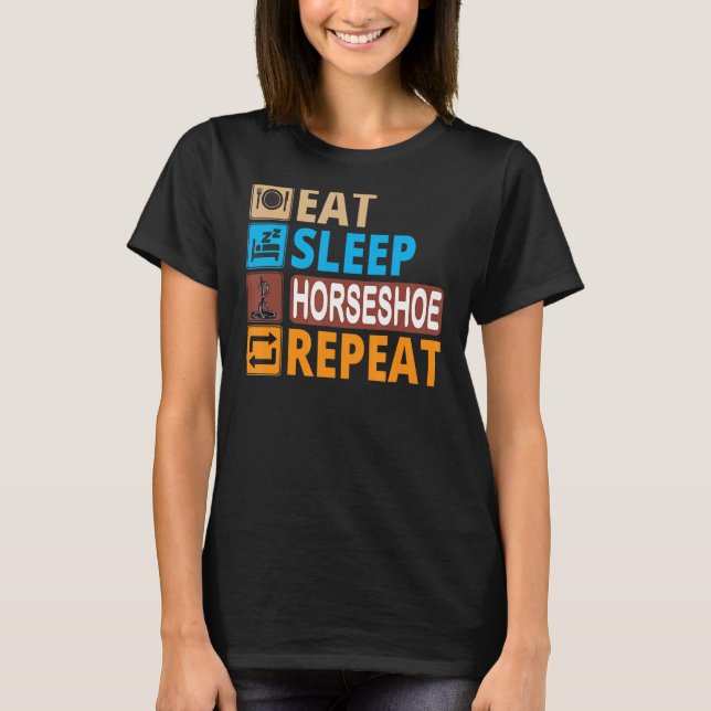 Camiseta Eat Sleep Horseshoe Repetir Tiroteo (Anverso)