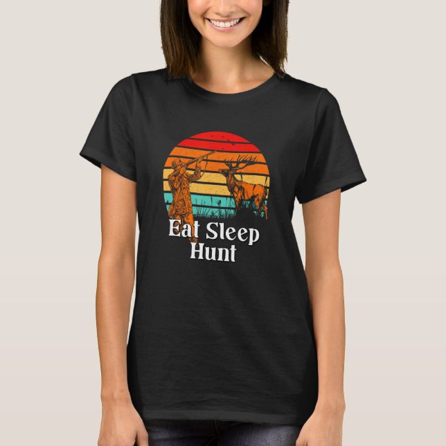 Camiseta Eat Sleep Hunt Animal Stalking Lifestyle Grunter H (Anverso)