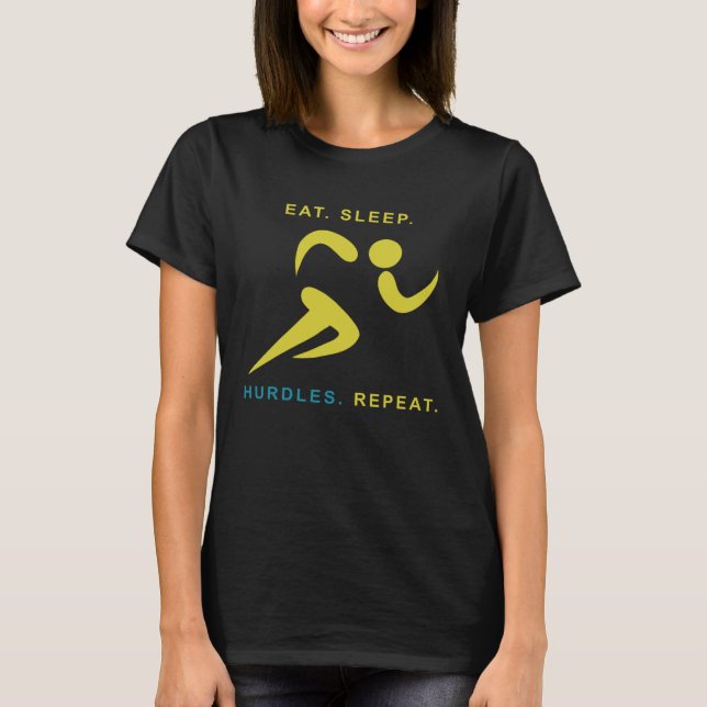Camiseta Eat Sleep Hurdles Repeat  Track Running (Anverso)