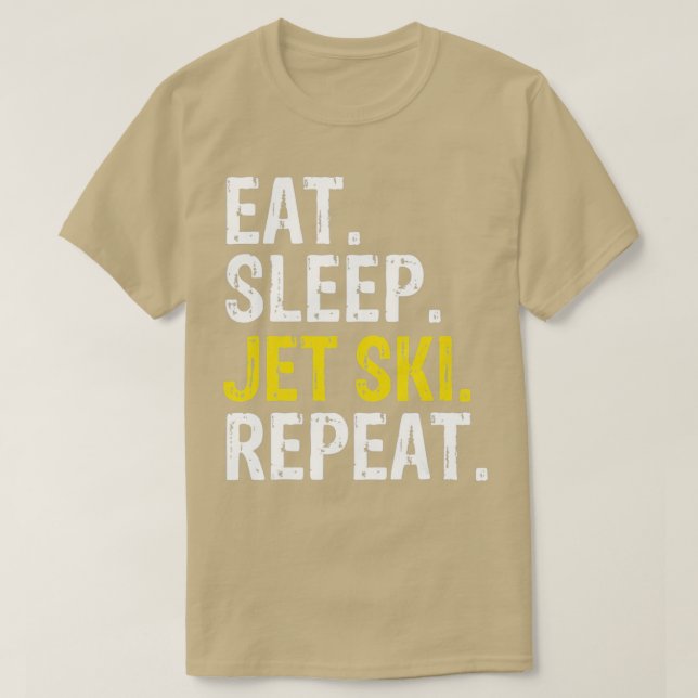 Camiseta Eat Sleep Jet Ski Repetir esquí (Diseño del anverso)