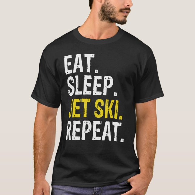 Camiseta Eat Sleep Jet Ski Repetir esquí (Anverso)