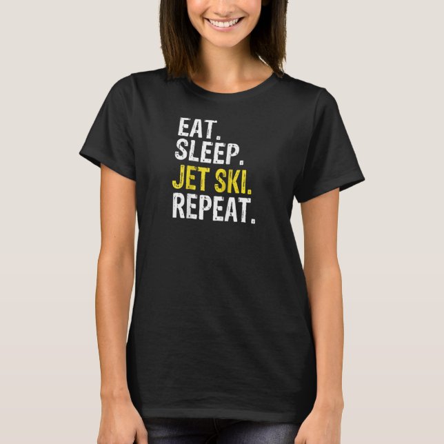 Camiseta Eat Sleep Jet Ski Repetir Esquiar Raglan (Anverso)