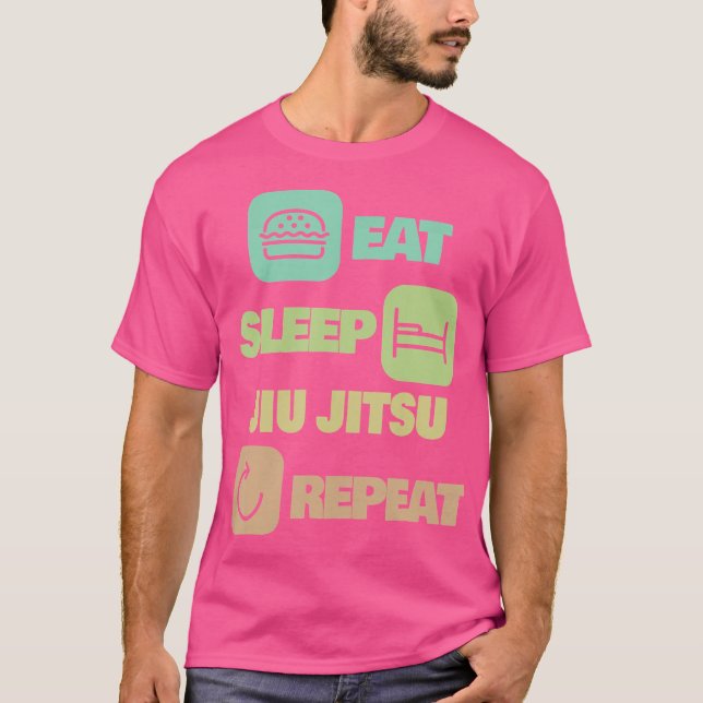 Camiseta Eat Sleep Jiu Jitsu Repeat Jiu Jitsu (Anverso)