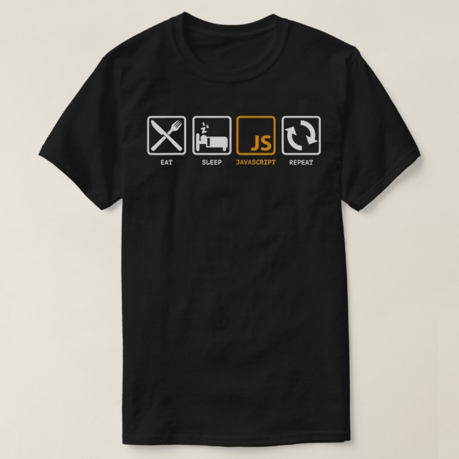 Camiseta Eat Sleep JS Repeat Gift para desarrolladores de J (Diseño del anverso)