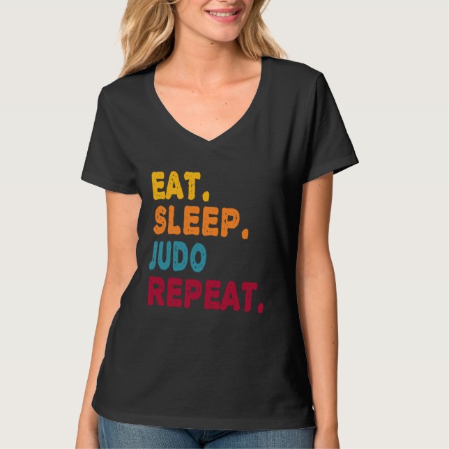 Camiseta Eat Sleep Judo Repeat  Boys Men Women Sports Playe (Anverso)