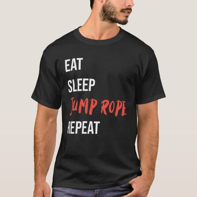 Camiseta Eat Sleep Jump Rope Repeat Jump Rope Fitness (Anverso)