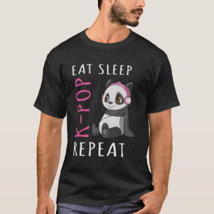 Camiseta Eat Sleep K-Pop Repeat Panda